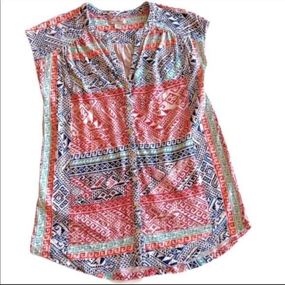 Lucky Brand Aztec Print Button-up Shirt - Picture 1 of 3
